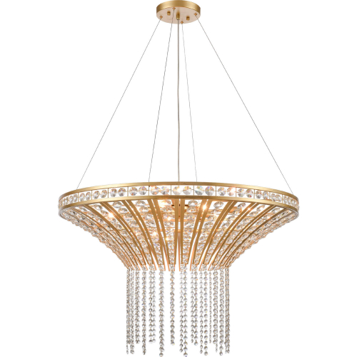 Fantania 36"W 8 Light Chandelier in Champagne Gold & Crystals