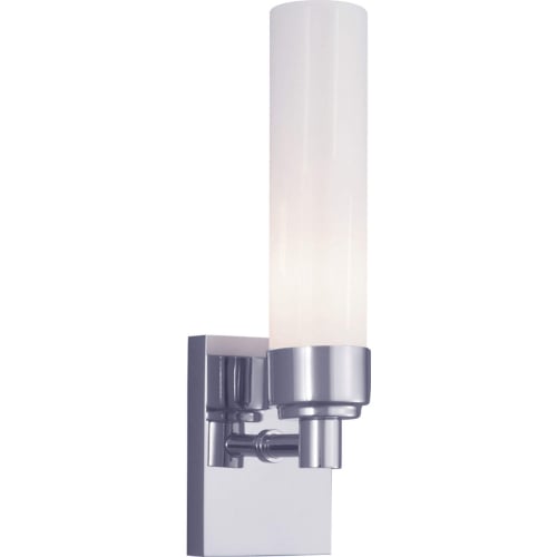 Alex 1 Light Wall Sconce in Chrome & Shiny Opal Glass