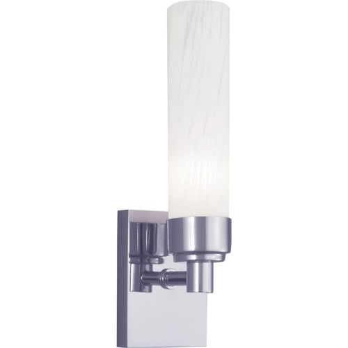 Alex 1 Light Wall Sconce in Chrome & Splashed Opal Glass