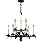 Blacksmith Chandelier Matte Black Finish Metal