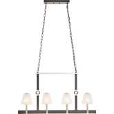 Armstrong Grove 36"W 4 Light Linear Chandelier in Espresso Nickel & Frosted Glass