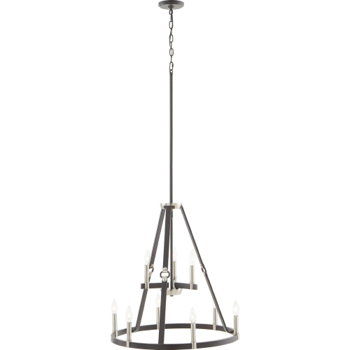 Armstrong Grove 25"W 9 Light Chandelier in Espresso Nickel