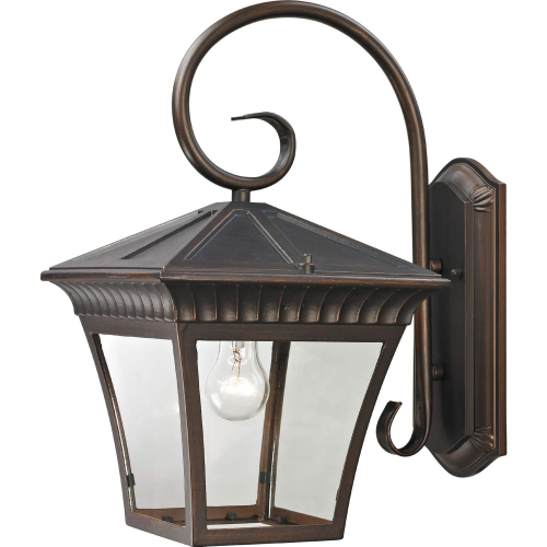 Ridgewood 18"H 1 Light Outdoor Wall Sconce in Hazelnut Bronze Metal & Glass