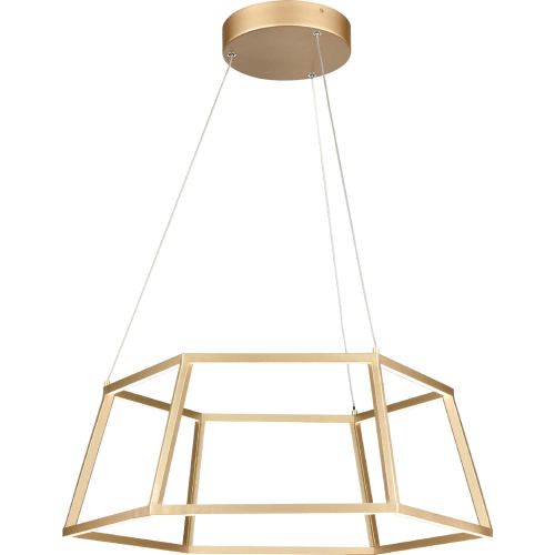 Minimalist 21"W LED Pendant in Soft Gold Metal