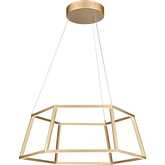 Minimalist 21"W LED Pendant in Soft Gold Metal