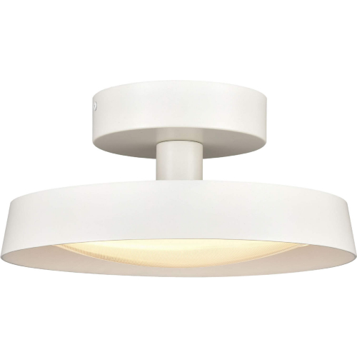 Nancy 11.75"W LED Semi Flush Mount in Matte White Metal & White Glass