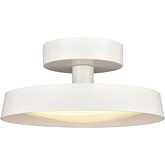 Nancy 11.75"W LED Semi Flush Mount in Matte White Metal & White Glass