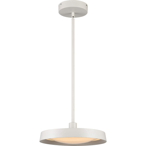 Nancy 13.75"W LED Pendant in Matte White Metal & White Glass