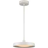 Nancy 13.75"W LED Pendant in Matte White Metal & White Glass