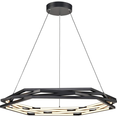 Catana 32"W LED Pendant in Matte Black Metal