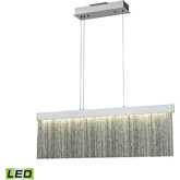 Meadowland 32"W 1 Light Linear Chandelier in Silver