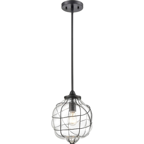 Adorn 9" 1 Light Ceiling Pendant Light in Oil Rubbed Bronze & Glass