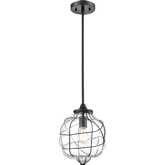 Adorn 9" 1 Light Ceiling Pendant Light in Oil Rubbed Bronze & Glass