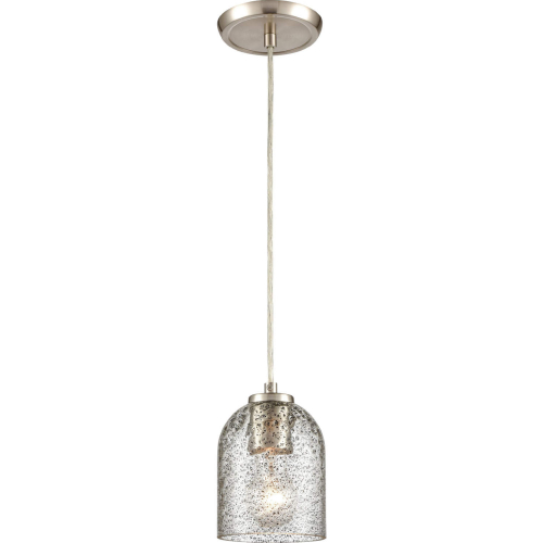 Sprinkle 1 Light Ceiling Pendant Light in Satin Nickel & Ash Speckled Glass