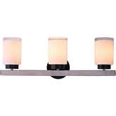 Briggs 24"W 3 Light Vanity Light in Black, Antique White & Opal Glass