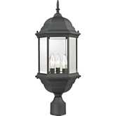 Spring Lake 23"H 3 Light Outdoor Post Light in Textured Black Metal