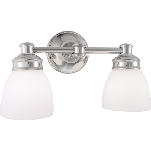 Spencer 2 Light Wall Sconce in Chrome & Opal Glass