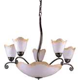 5 Light Floral Chandelier w/ Bottom Bowl