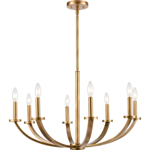 Erindale 30"W 8 Light Chandelier in Natural Brass