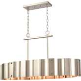 Clausten 37"W 4 Light Linear Chandelier in Matte Nickel