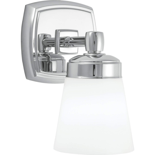 Soft Square Indoor Wall Sconce in Chrome & Opal Glass