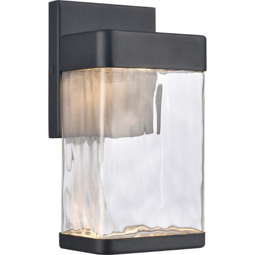 Cornice 9.75"H Integrated LED Outdoor Wall Sconce in Black Metal & Handblown Glass