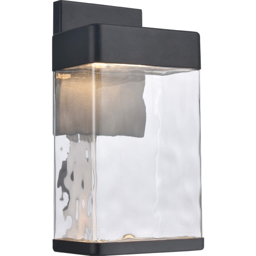 Cornice 13.5"H Integrated LED Outdoor Wall Sconce in Black Metal & Handblown Glass