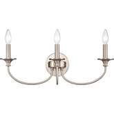 Cecil 22"W 3 Light Vanity Light in Brushed Nickel