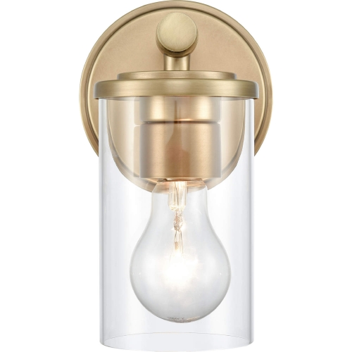 Burrow 5"W 1 Light Vanity Light in Natural Brass & Clear Glass