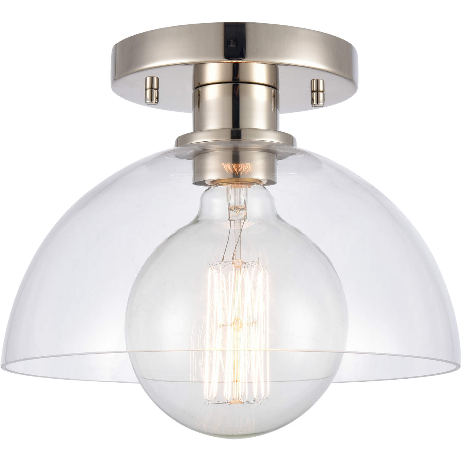 ELK Lighting 89924/1 Julian 10W 1 Light Semi Flush Mount in Polished  Nickel & Handblown Glass