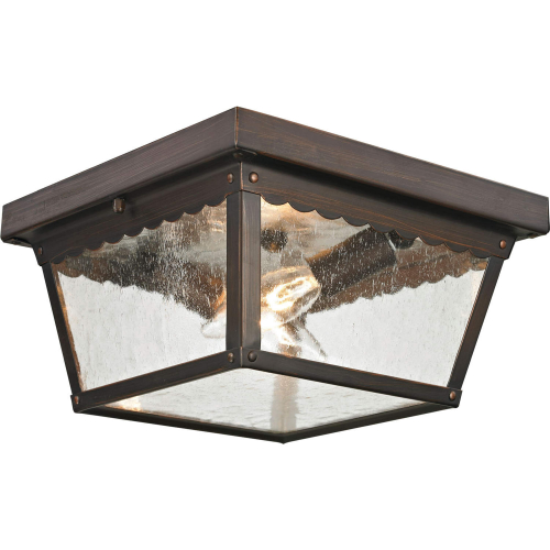 Springfield 2 Light Outdoor Flush Mount in Hazelnut Bronze & Glass