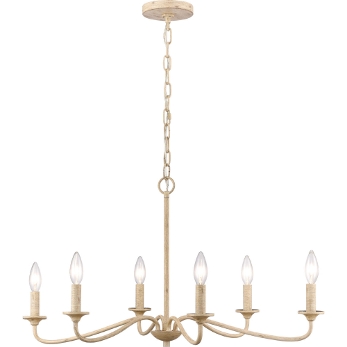 Ellisville 30"W 6 Light Chandelier in Antique Cream Metal