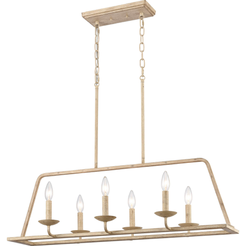 Ellisville 34"W 6 Light Chandelier in Antique Cream Metal