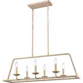 Ellisville 34"W 6 Light Chandelier in Antique Cream Metal