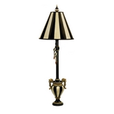 32" Carnival Stripe Table Lamp in Black and Antique White