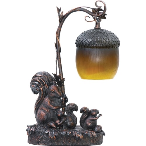 Squirrel Acorn Mini Accent Table Lamp