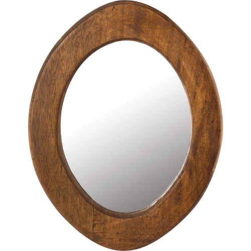 Norwood Oval Mirror in Brown Finish Mango Wood