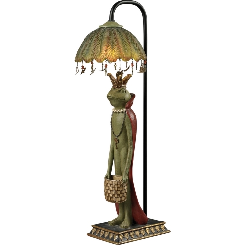 King Frog w/ Basket Accent Lamp in Filey Green