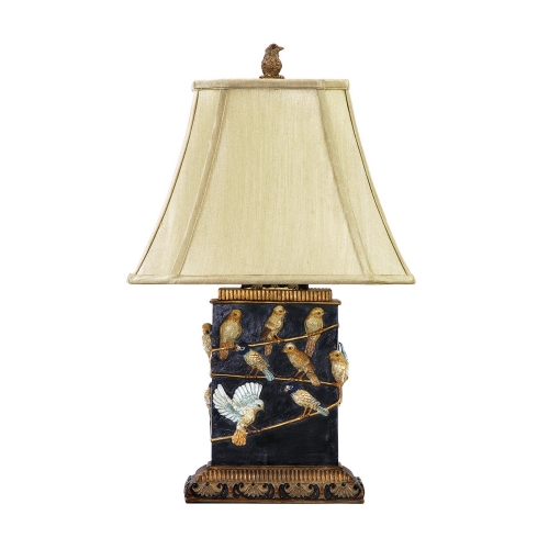 20" Birds On Branch Table Lamp in Black