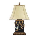 20" Birds On Branch Table Lamp in Black