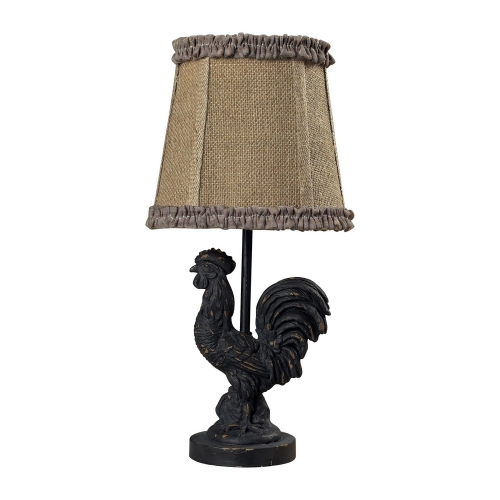 15" Braysford Mini Rooster Lamp in Black