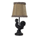 15" Braysford Mini Rooster Lamp in Black