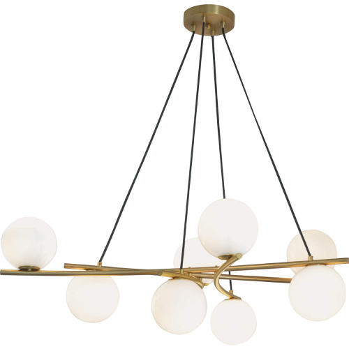 Perch Pendant Light in Satin Brass & Opal Glass