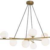 Perch Pendant Light in Satin Brass & Opal Glass