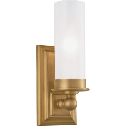 Richmond 1 Light Wall Sconce in Aged Brass & Opal Glass