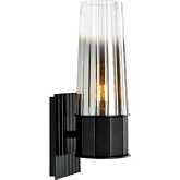 Icycle Single Wall Sconce in Matte Black & Glass