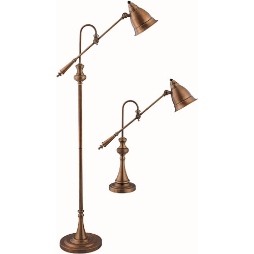 Watson Adjustable Pharmacy Lamps in Restoration Brass (Set of 2)