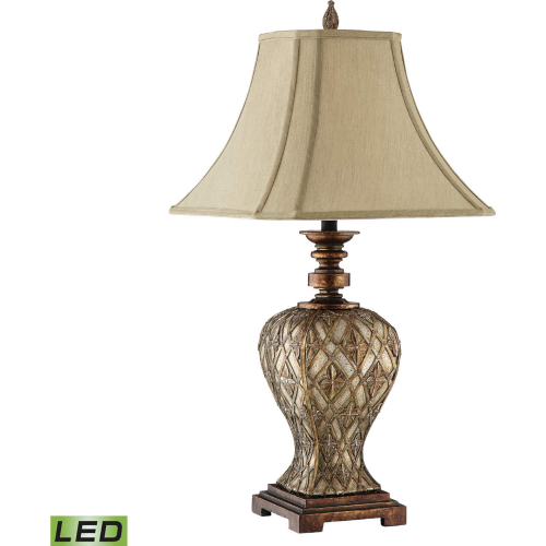 Jaela 31.25"H 1 Light Table Lamp in Broze & Gold Resin (Includes LED Bulb)