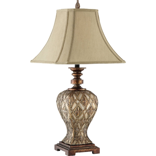 Jaela Table Lamp in Gold, Silver & Copper w/ Cream Shade