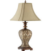 Jaela Table Lamp in Gold, Silver & Copper w/ Cream Shade